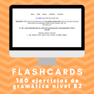 Flashcards Gramática B2 (Ejercicios y explicaciones)