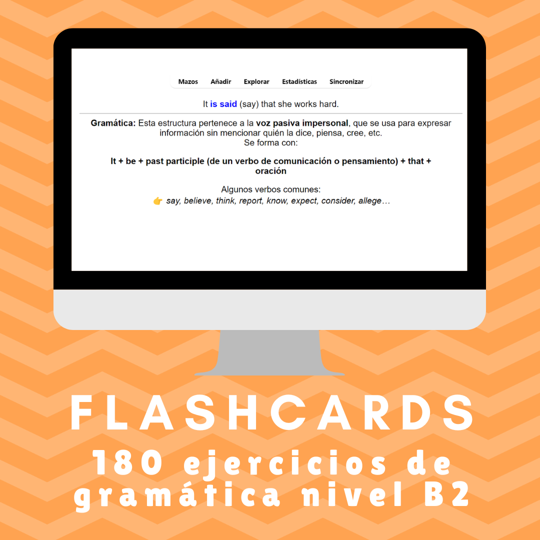 Flashcards Gramática B2 (Ejercicios y explicaciones)